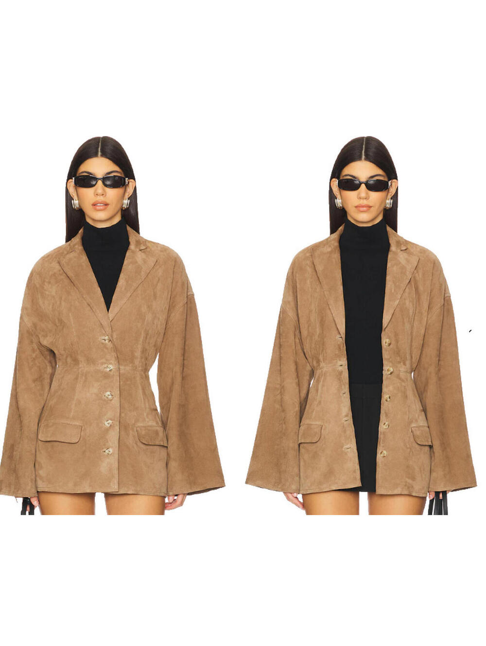 Eaves Revolve Salta Suede Jacket in Tan SIZE M NWT $528msrp - Picture 4 of 11